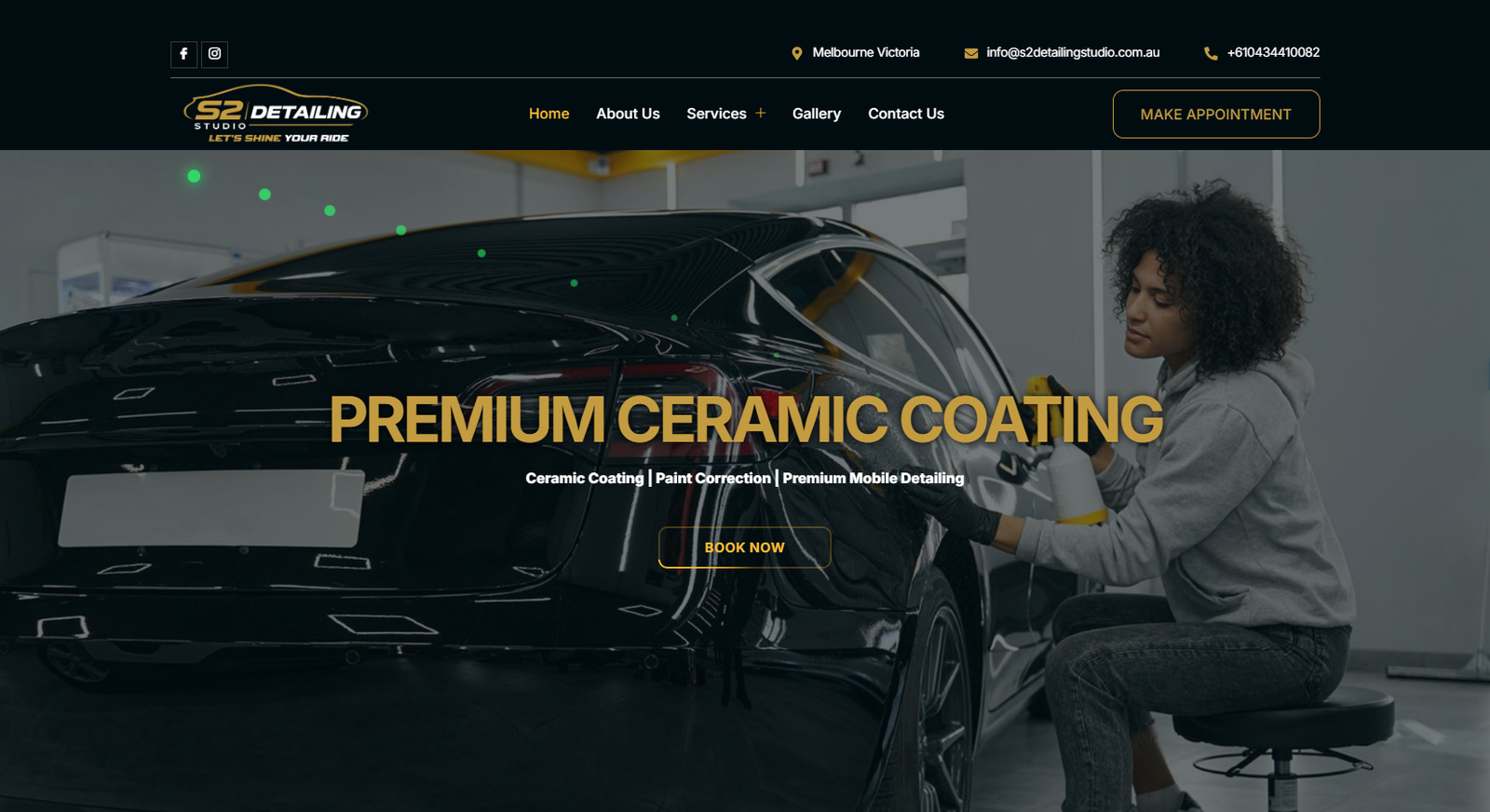 Preview of the car detailing website